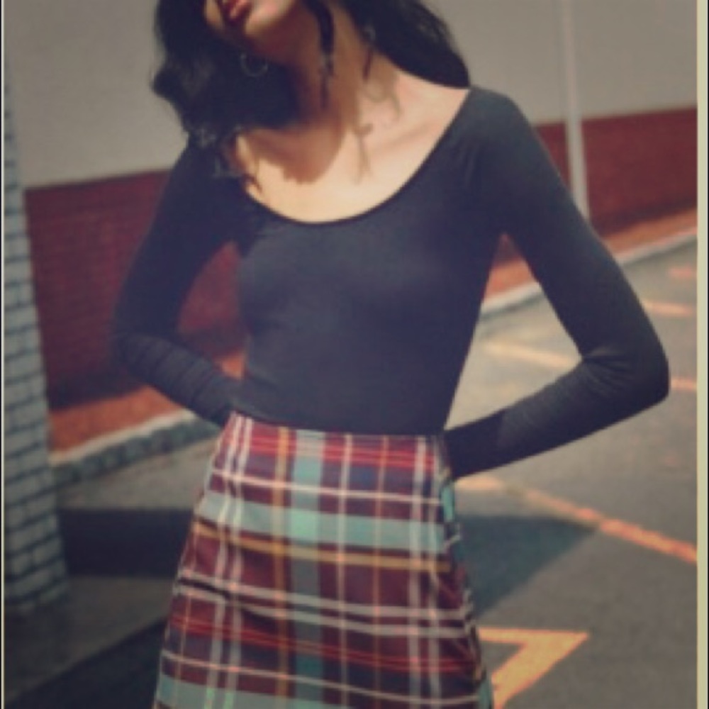 UO plaid mini skirt